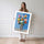 Poster Bouquet de roses - Fraîcheur colorée sur fond bleu — Vierge - poster-femme-debout — passe-partout blanc