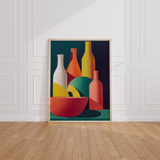 Poster Bouteilles vintage - L'esprit bistrot des années 50 — Vierge - living-room