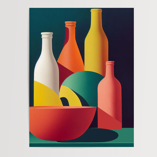 Poster Bouteilles vintage - L'esprit bistrot des années 50 — Vierge - poster-presentation-produit