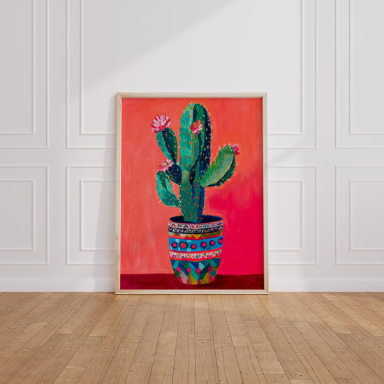 Poster Cactus en fleurs - L'éclat joyeux du Mexique — Vierge - living-room