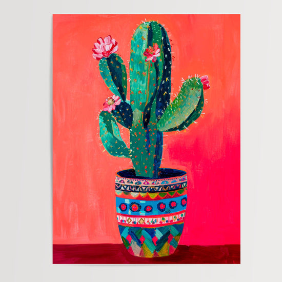 Poster Cactus en fleurs - L'éclat joyeux du Mexique — Vierge - poster-presentation-produit