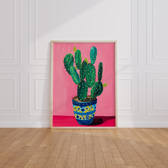 Poster Cactus en pot - Fraîcheur folklorique et couleurs mexicaines — Vierge - living-room