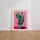 Poster Cactus en pot - Fraîcheur folklorique et couleurs mexicaines — Vierge - living-room — passe-partout blanc