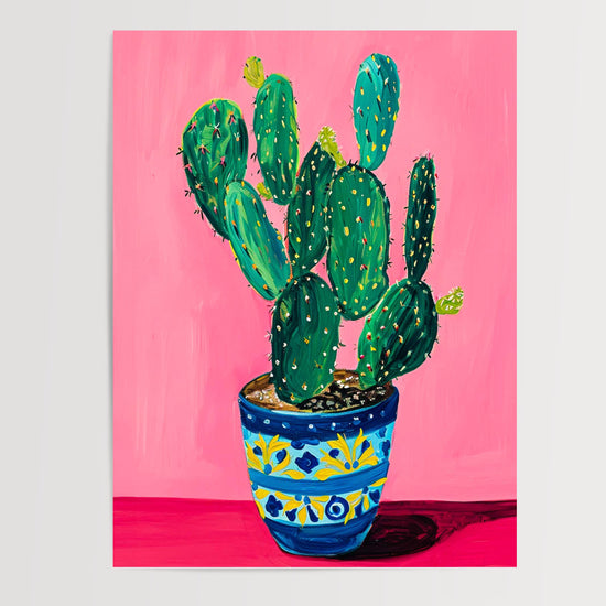 Poster Cactus en pot - Fraîcheur folklorique et couleurs mexicaines — Vierge - poster-presentation-produit