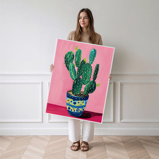 Poster Cactus en pot - Fraîcheur folklorique et couleurs mexicaines — Vierge - poster-femme-debout
