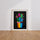 Poster Cactus néon - Éclat vitaminé pour intérieur pétillant — Vierge - living-room — passe-partout blanc