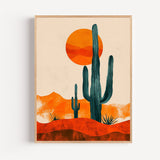 Poster Cactus saguaro - Évasion désertique au soleil couchant