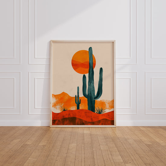 Poster Cactus saguaro - Évasion désertique au soleil couchant — Vierge - living-room