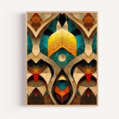 Arabische Kalligraphie Poster – Heiliger Mond & goldene Kuppel