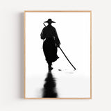 Poster Calligraphie japonaise - Silhouette zen en noir et blanc