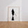 Poster Calligraphie japonaise - Silhouette zen en noir et blanc — Vierge - living-room — passe-partout blanc