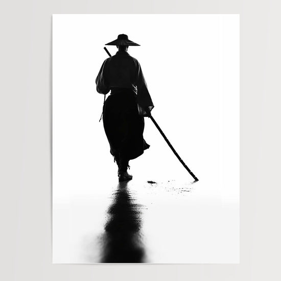 Poster Calligraphie japonaise - Silhouette zen en noir et blanc — Vierge - poster-presentation-produit