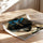 Poster Caniche glamour - Foulard léopard et lunettes bleues avec humour — Vierge - poster-enroullé — passe-partout blanc