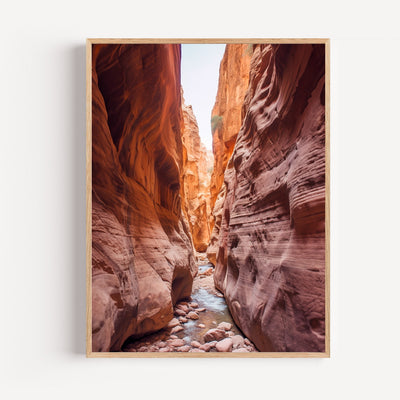 Desert Canyon Wall Art Print – Calming Rocky Landscape