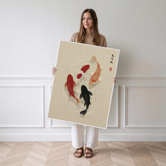 Poster Carpes Koï - Danse zen et calligraphie japonaise — Vierge - poster-femme-debout