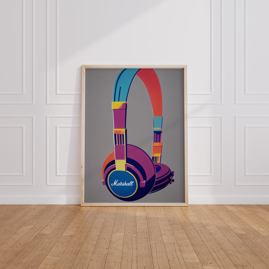 Poster Casque Marshall - Pop art musical aux couleurs vibrantes — Vierge - living-room