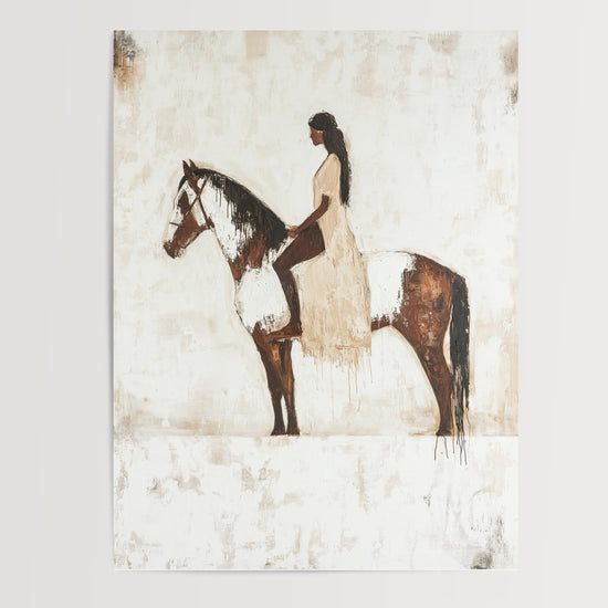 Poster Cavalière amérindienne et son cheval - Souffle de liberté — Vierge - poster-presentation-produit