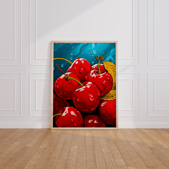 Poster Cerises - Éclat pop art pour une cuisine gourmande — Vierge - living-room