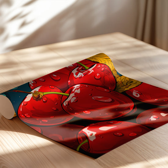 Poster Cerises - Éclat pop art pour une cuisine gourmande — Vierge - poster-enroullé