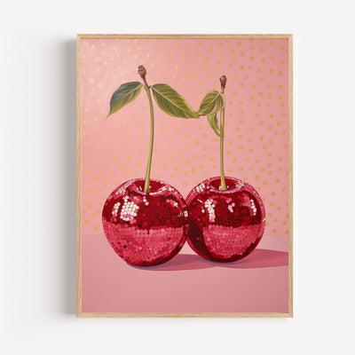 Poster Cerises en fête - Rouge éclatant et gourmandise en cuisine
