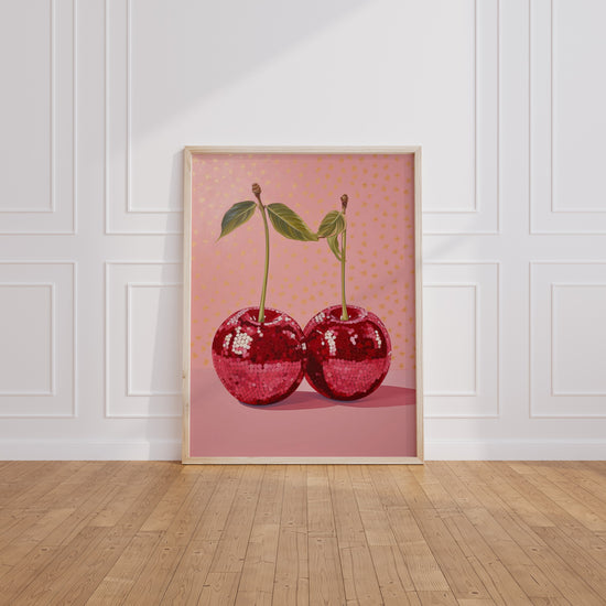 Poster Cerises en fête - Rouge éclatant et gourmandise en cuisine — Vierge - living-room