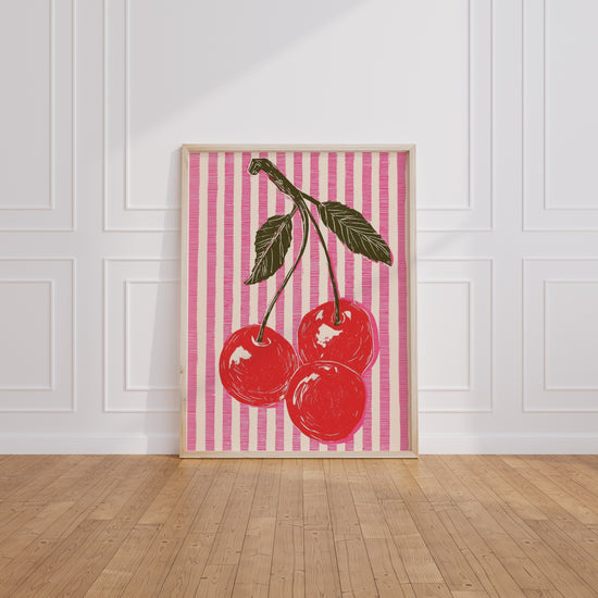Poster Cerises rouges - Éclat gourmand et esprit rétro — Vierge - living-room