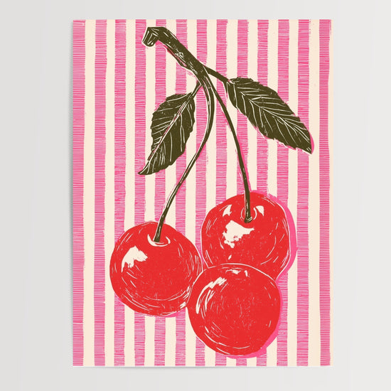 Poster Cerises rouges - Éclat gourmand et esprit rétro — Vierge - poster-presentation-produit