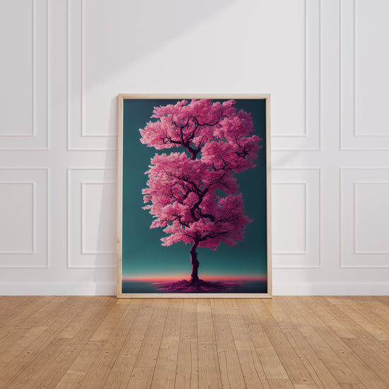 Poster Cerisier japonais - Délicatesse rose d'une floraison fugace — Vierge - living-room