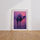 Poster Chameau du désert - Silhouette au crépuscule doré — Vierge - living-room — passe-partout blanc