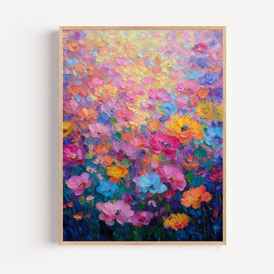 Poster Champ de fleurs - Un jardin d'été aux mille couleurs