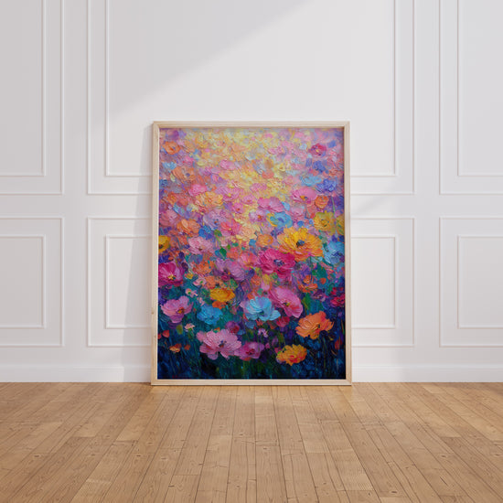 Poster Champ de fleurs - Un jardin d'été aux mille couleurs — Vierge - living-room