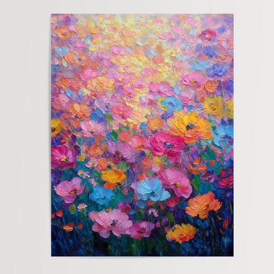 Poster Champ de fleurs - Un jardin d'été aux mille couleurs — Vierge - poster-presentation-produit