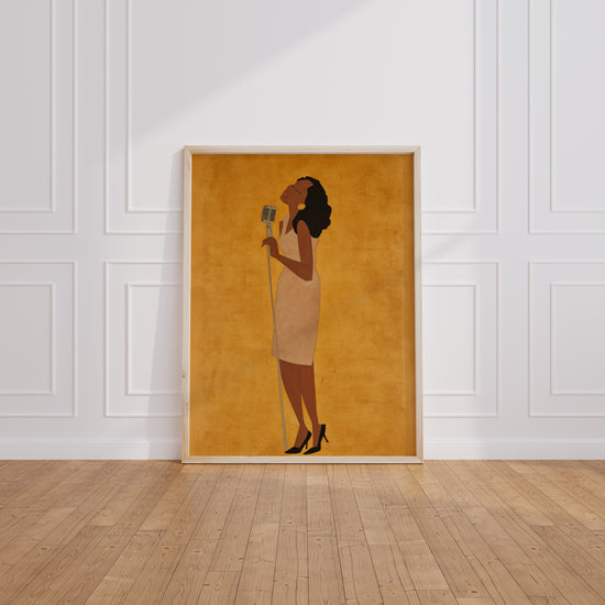 Poster Chanteuse de jazz - Élégance feutrée d'un soir de club — Vierge - living-room