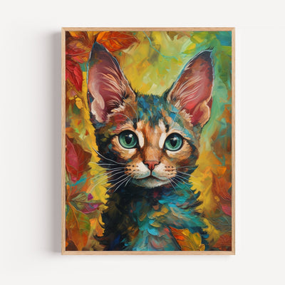 Póster de gatito colorido – Ensoñación felina en colores vivos