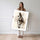 Poster Cheval abstrait - Élan noir et beige en pleine course — Vierge - poster-femme-debout — passe-partout blanc