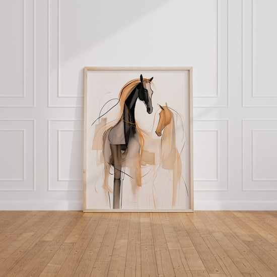 Poster Cheval abstrait - Silhouette libre et mouvement suspendu — Vierge - living-room