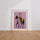 Poster Cheval et cavalier - Silhouette stylisée aux couleurs vives — Vierge - living-room — passe-partout blanc