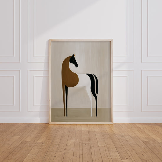 Poster Cheval minimaliste - Silhouette douce et sereine au naturel — Vierge - living-room