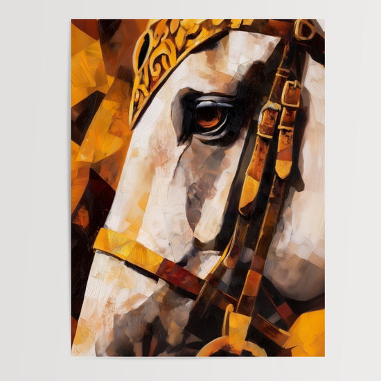 Poster Cheval royal - Noblesse dorée et regard fier — Vierge - poster-presentation-produit
