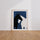 Poster Cheval - Silhouette noire et bleu nocturne — Vierge - living-room — passe-partout blanc