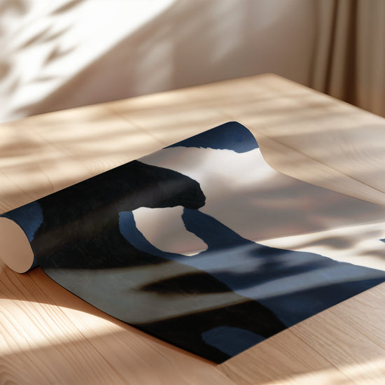 Poster Cheval - Silhouette noire et bleu nocturne — Vierge - poster-enroullé