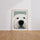 Poster Chien blanc - Compagnon fidèle au regard apaisant — Vierge - living-room — passe-partout blanc