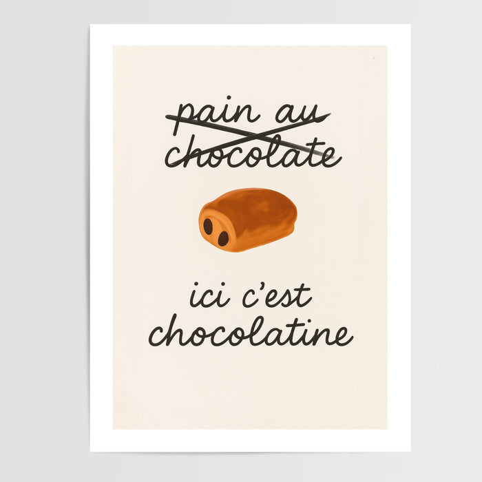 Poster Chocolatine - Clin d'oeil gourmand aux fiertes du Sud-Ouest — Vierge - poster-presentation-produit — passe-partout blanc