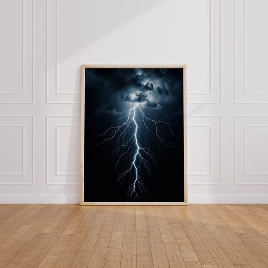 Poster Ciel orageux - Éclairs et puissance de la nature déchaînée — Vierge - living-room