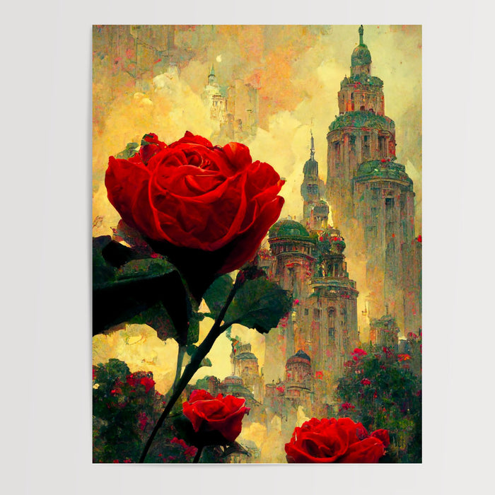 Poster Cité de Roses - Ville féerique au cœur des rosiers — Vierge - poster-presentation-produit
