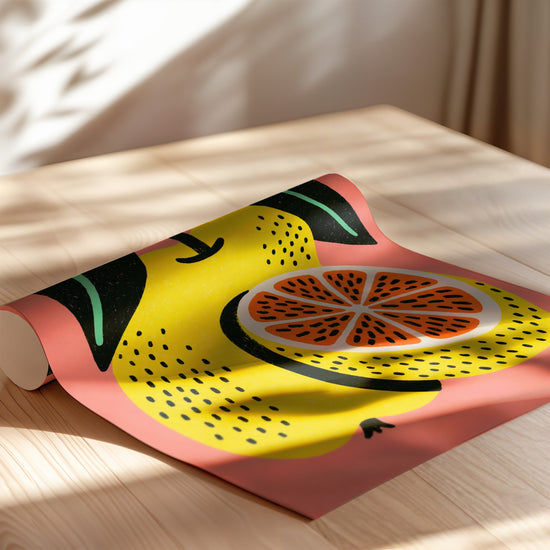 Poster Citron pop art - Un fruit graphique qui réveille la cuisine — Vierge - poster-enroullé