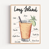 Poster Cocktail Long Island - Éclat fruité et esprit de fête