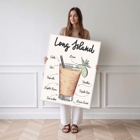 Poster Cocktail Long Island - Éclat fruité et esprit de fête — Vierge - poster-femme-debout