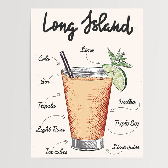 Poster Cocktail Long Island - Éclat fruité et esprit de fête — Vierge - poster-presentation-produit