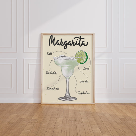 Poster Cocktail Margarita - Fraîcheur acidulée au zeste de citron vert — Vierge - living-room